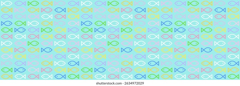 Colorful Fish seamless pattern texture, web banner