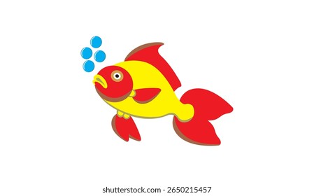 Ilustração Colorida do Vetor de Peixes | Animais aquáticos | Projeto de vida marinha