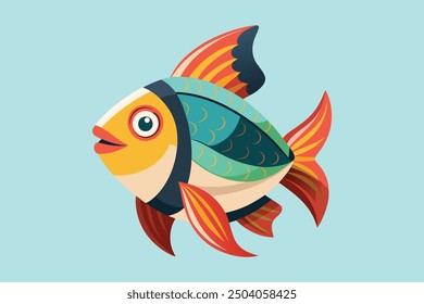 Colorful fish vector illustration Clipart