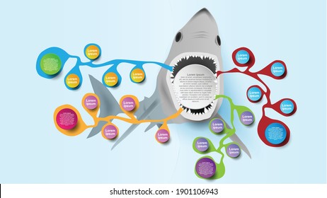 colorful fishbone infographic. Diagram analysis chart. Business problem solving chart and template for team brainstorming in company. Vector EPS10
