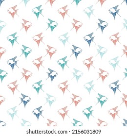 Colorful fishes silhouette seamless pattern. Perfect for textile print, paper, scrapbooking, wallpaper and backgrounds.