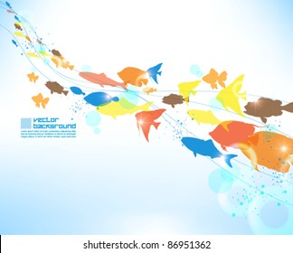 colorful fishes vector background design