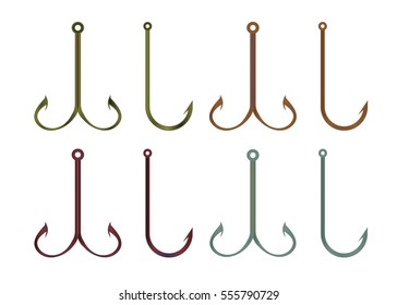 colorful fishing hooks