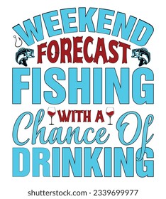 Colorful Fishing T-Shirt Design With Vector Illustration