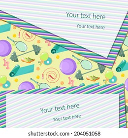 Colorful fitness background with place for your text 