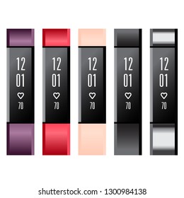 Colorful Fitness Smartwatch Watch Vector Icon Illustration