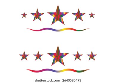 Colorful five Star rating hotel logo icons set Design vector illustration.