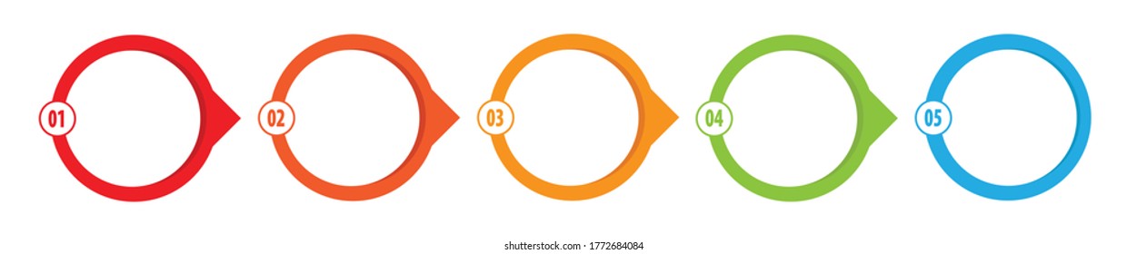 Colorful Five Step Chain Infographic
