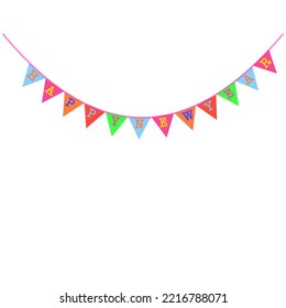 Colorful Flag for happy new year party or home interior decorations.
