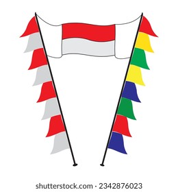 colorful flag icon, to commemorate Indonesian independence vector illustration design