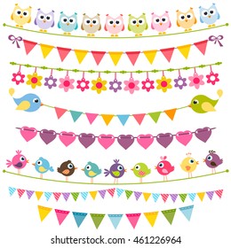 Colorful flags and garlands