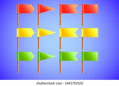 Colorful flags on a white background