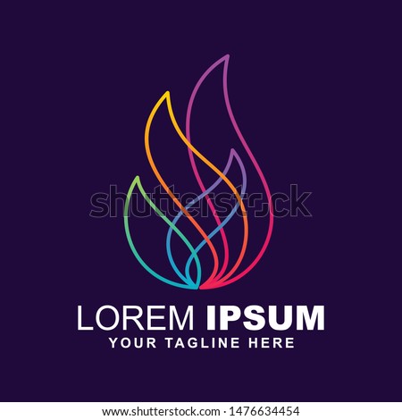 colorful flame logo vector design
