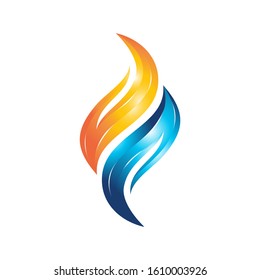 colorful flame water vector logo template