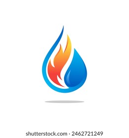 colorful flame water vector logo template