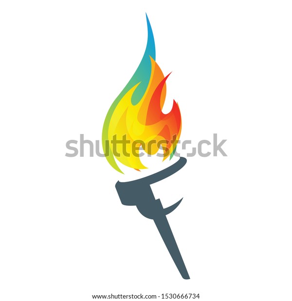 Colorful Flaming Torch Icon\
Vector