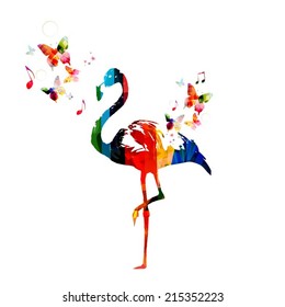 Colorful flamingo design 