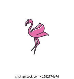 Colorful flamingo logo design premium