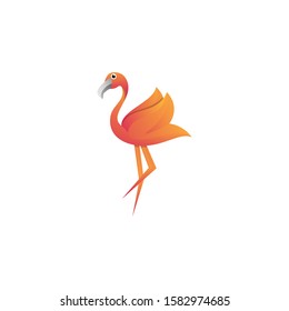 Colorful flamingo logo design premium