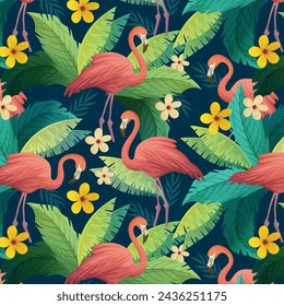 Colorful flamingo pattern vector eps