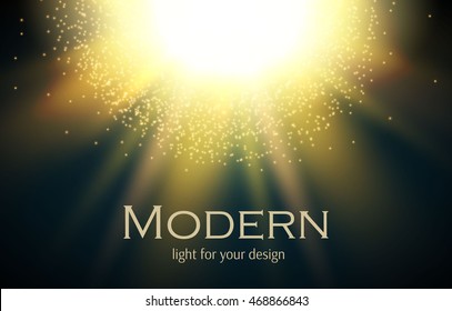 Colorful Flash. Abstract Light Background. Powerful Explosion. Sunshine design. Vector illustration