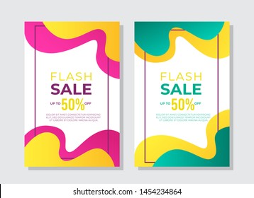 Colorful Flash Sale Banner Vector Illustration