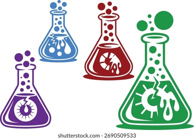 Colorful Flasks Science Experiment Graphics