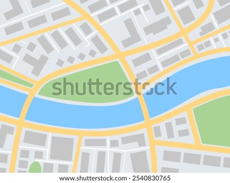 Colorful flat abstract city map. Vector illustration