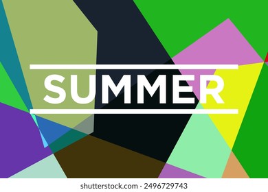 Colorful flat abstract geometric psychedelic pop art poster background for summer design