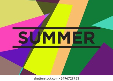 Colorful flat abstract geometric psychedelic pop art poster background for summer design