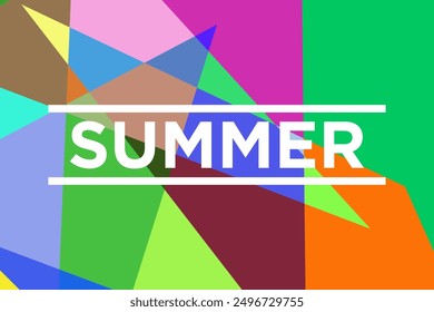 Colorful flat abstract geometric psychedelic pop art poster background for summer design