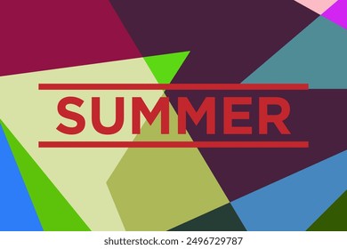 Colorful flat abstract geometric psychedelic pop art poster background for summer design