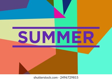 Colorful flat abstract geometric psychedelic pop art poster background for summer design