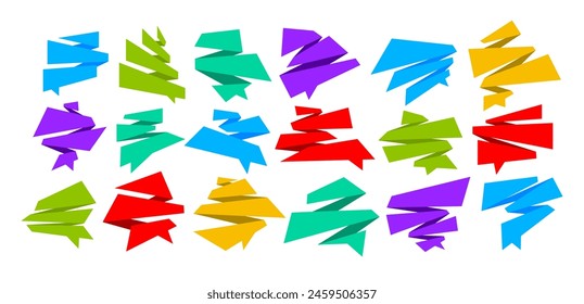 Colorful flat abstract message chat banner design set