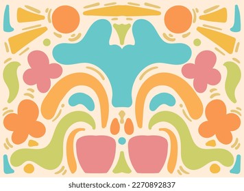 Colorful Flat Abstract Retro Background