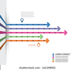 Colorful Flat Arrow Timeline Template - EPS10 Vector Illustration