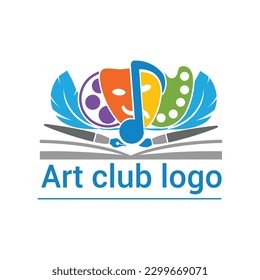 Colorful Flat art, cinema, theater, poetry, music, and painting art logo