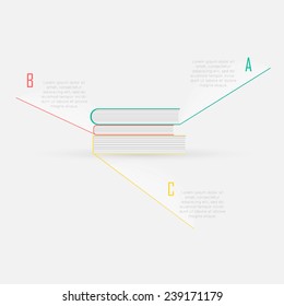 Colorful Flat Books Step by Step. EPS10 Vector Illustration 