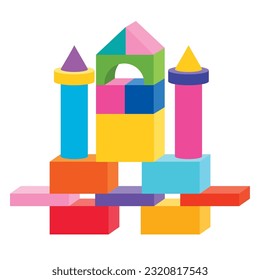 Colorful Flat Building Game Blocks