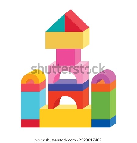 Colorful Flat Building Game Blocks