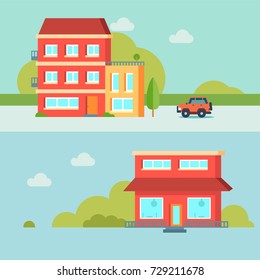Colorful and flat building set, eps8
