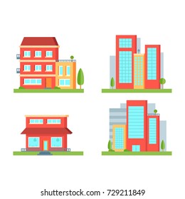 Colorful and flat building set, eps8