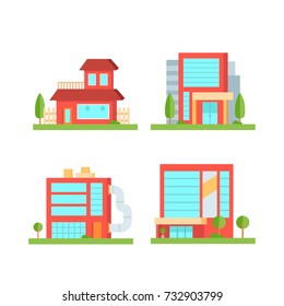 Colorful and flat building set, eps8