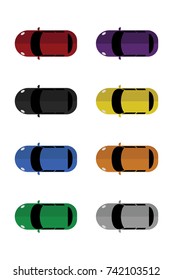 Colorful Flat Car Vector Set