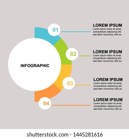 colorful flat circle infographic template