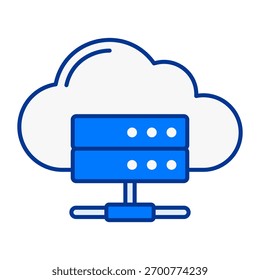Colorful flat cloud storage icon showing online backup, file sharing, and secure digital management.