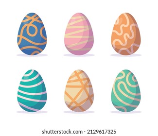 Colorida colección de huevos de Pascua decorativa