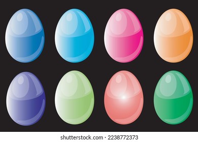 colorful flat decorative easter eggs set collection vector