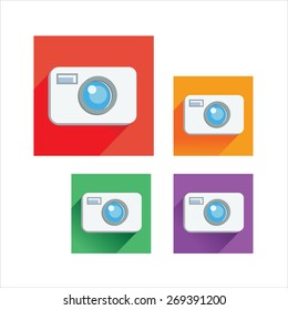 Colorful Flat design button with long shadow