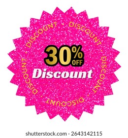 Colorful Flat Design Discount Banner for 30 Off Limited Time Offer Marketing Graphic Vector Sale Tag for Shopping Clearance Price Cut Promotion Business Ecommerce Retail Special Sale